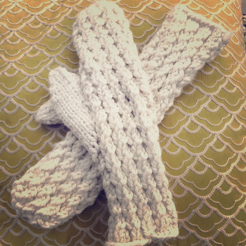 White Mittens Brand New